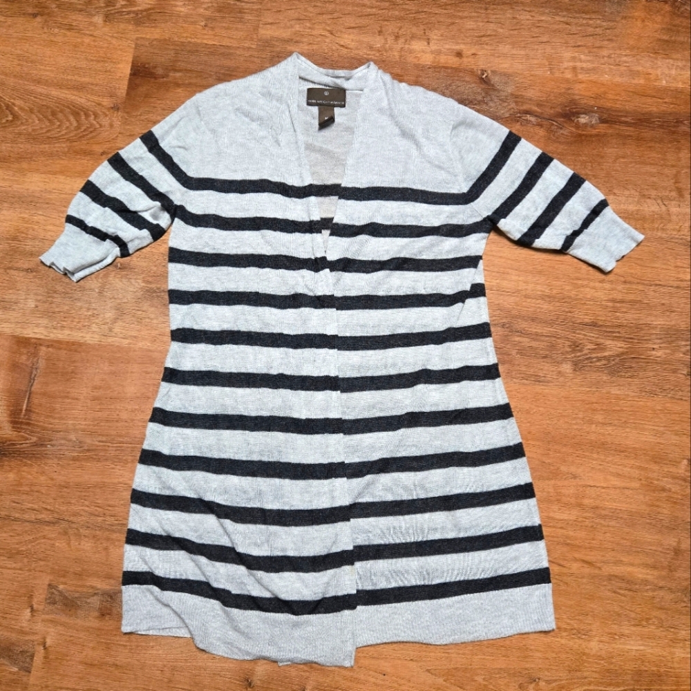 Fenn Wright Manson Gray and Black Striped Cardigan
